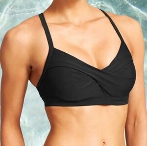 Athleta Swim Twist Top Black 32 B/C